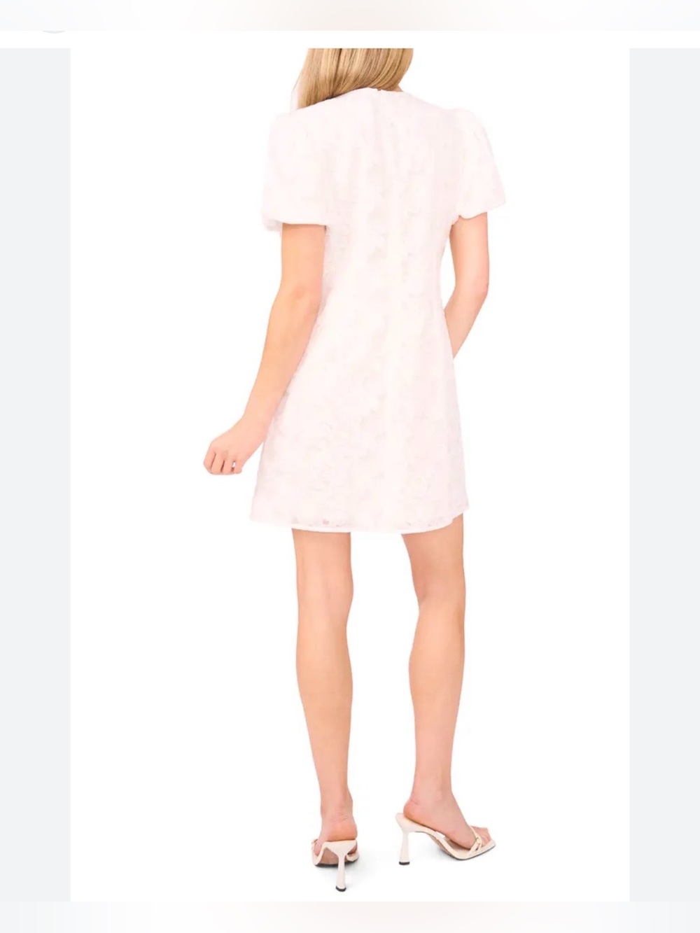 Ashro White Floral Jacquard Dress